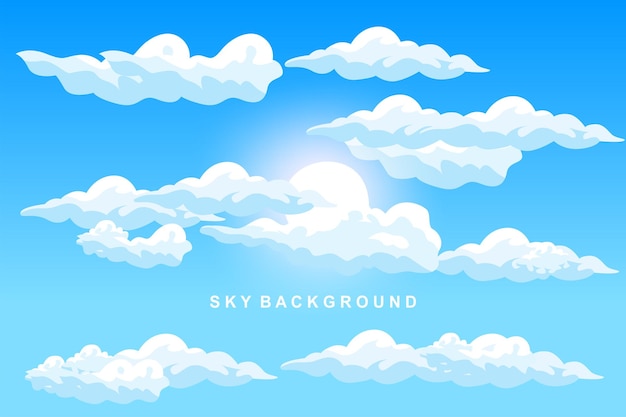 Design de fundo de nuvem Ilustração de modelo Decoração vetorial Banner e cartaz