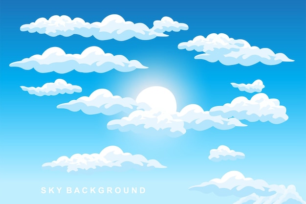 Design de fundo de nuvem Ilustração de modelo Decoração vetorial Banner e cartaz