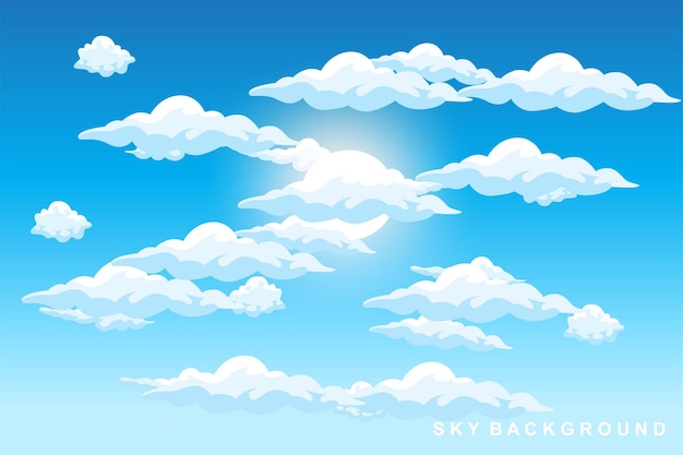 Design de fundo de nuvem Ilustração de modelo Decoração vetorial Banner e cartaz