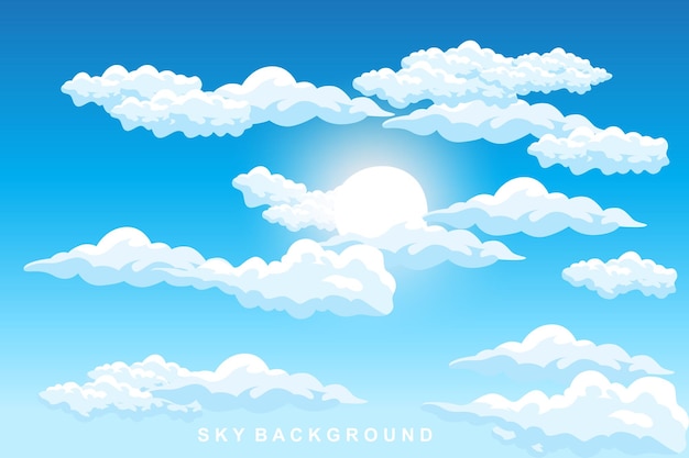 Design de fundo de nuvem Ilustração de modelo Decoração vetorial Banner e cartaz