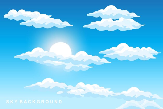 Design de fundo de nuvem Ilustração de modelo Decoração vetorial Banner e cartaz