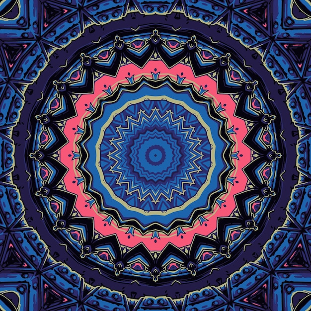 Design de fundo de padrão de mandala ornamentado floral repetitivo colorido