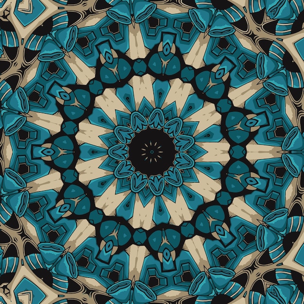 Design de fundo de padrão de mandala ornamentado floral repetitivo colorido