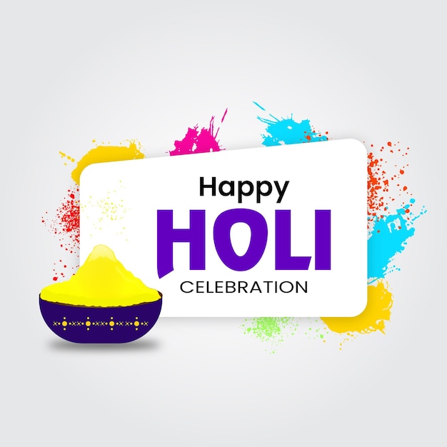 Design de fundo de quadro colorido Happy Holi