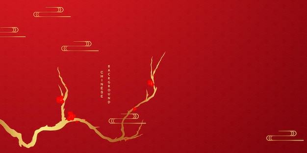 Design de fundo decorativo vermelho estilo chinês ilustração vetorial de luxo