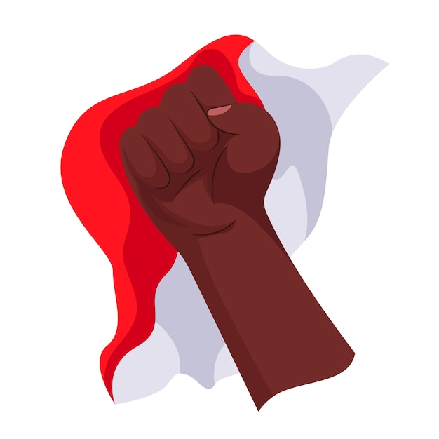 Design de fundo do dia da independência da indonésia com sinal de entusiasmo do logotipo do aperto de mão