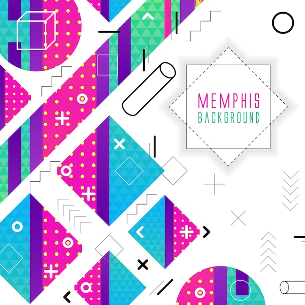 Vetor design de fundo estilo memphis