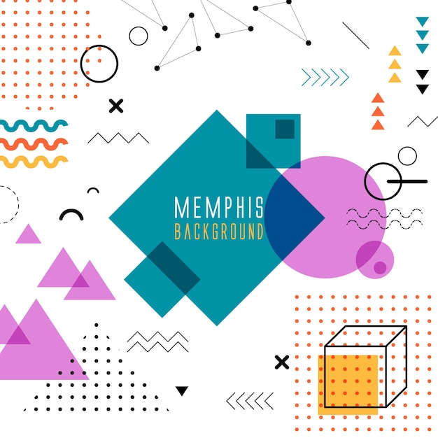 Vetor design de fundo estilo memphis