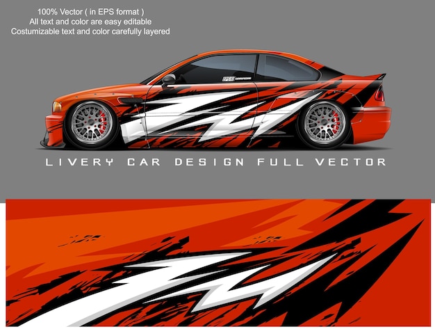 Design de fundo grunge abstrato gráfico de libré de carro para envoltório de vinil de veículo e marca de carro