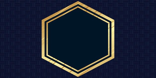 Design de fundo hexagonal azul e dourado