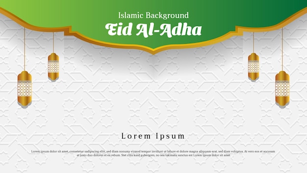 Design de fundo islâmico eid al adha modelo de design de cartão de saudação ilustração vetorial islâmica