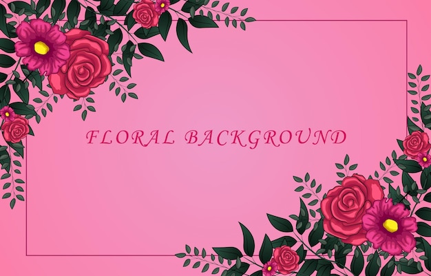 Design de fundo rosa floral