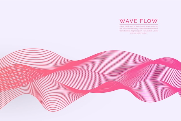 Design de fundo vetorial padrão de linhas de onda dinâmicas coloridas