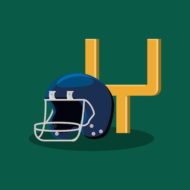 Design de futebol americano com capacete e arco