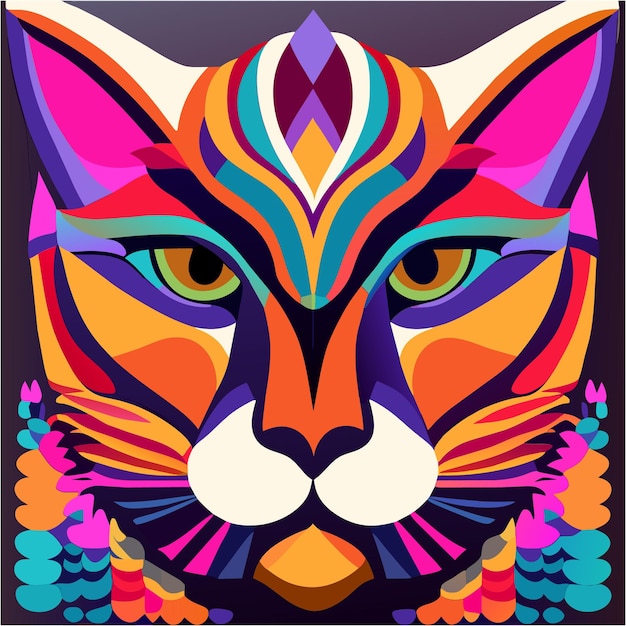 Vetor design de gato pop art atraente