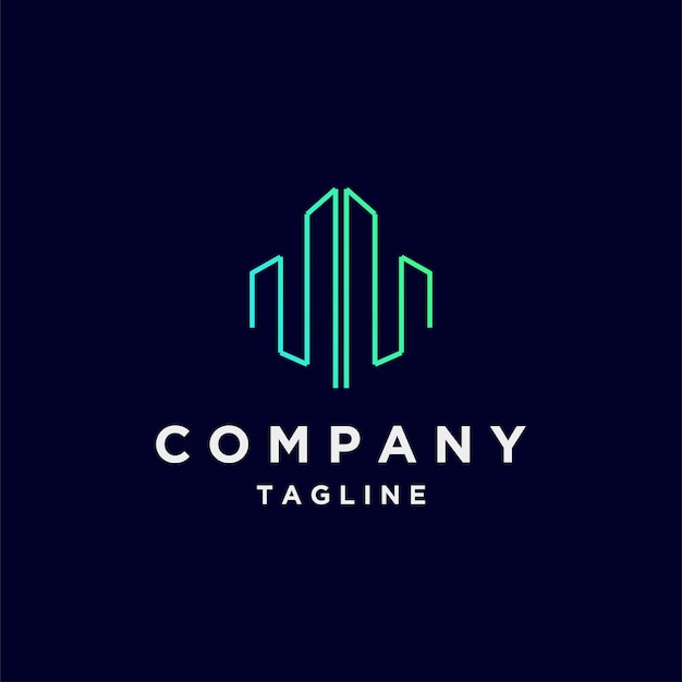 Design de gradiente de empresa de logotipo de linha de luxo