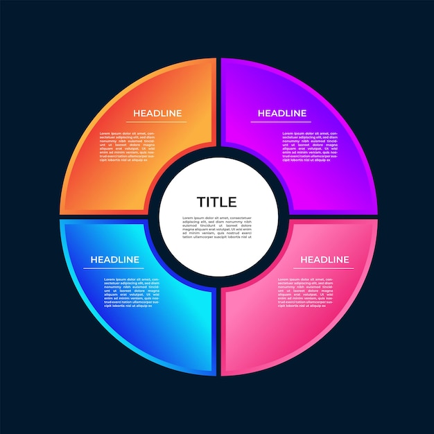 Design de gráfico infográfico de círculo moderno