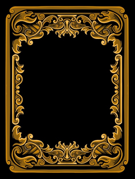 Design de gravura de cor de ouro vetorial