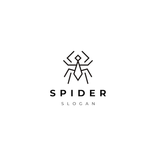 Design de ícone de logotipo de arte de linha de aranha