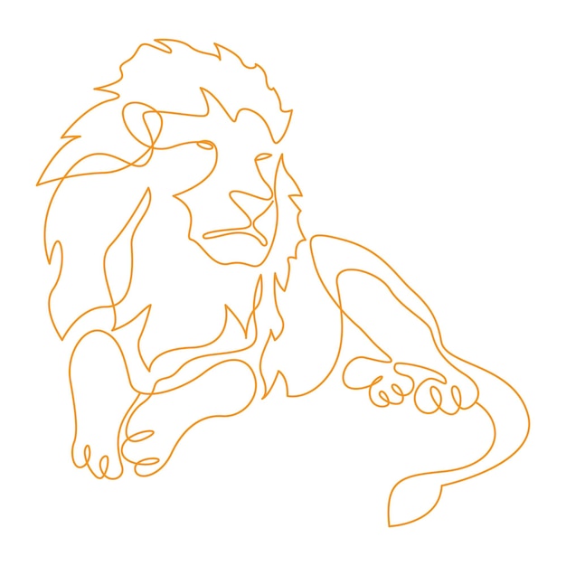 Vetor design de ícone de logotipo de arte de linha de leão