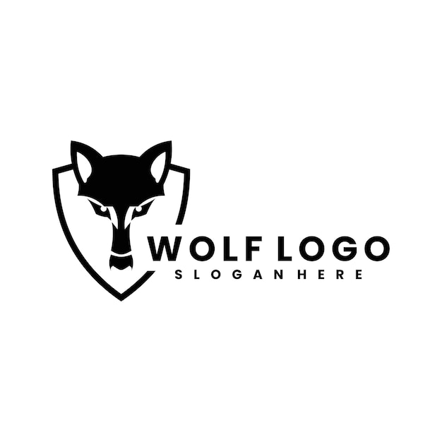 Design de ícone de logotipo de cabeça de lobo