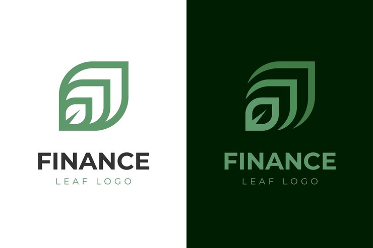 Design de ícone de logotipo de folha de crescimento financeiro com folhas e flecha ideia gráfica para o símbolo do logotipo de início financeiro da Natureza