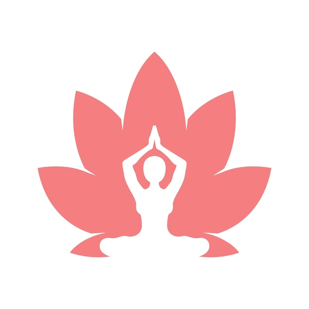 Vetor design de ícone de logotipo de ioga