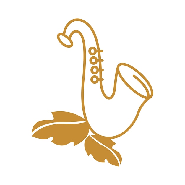 Design de ícone de logotipo de saxofone