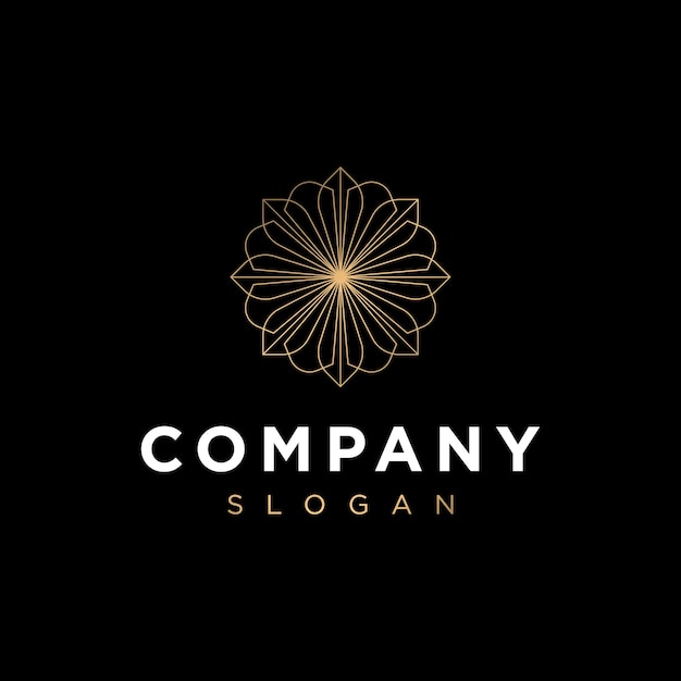 Design de ícone de marca de logotipo de flor elegante de luxo