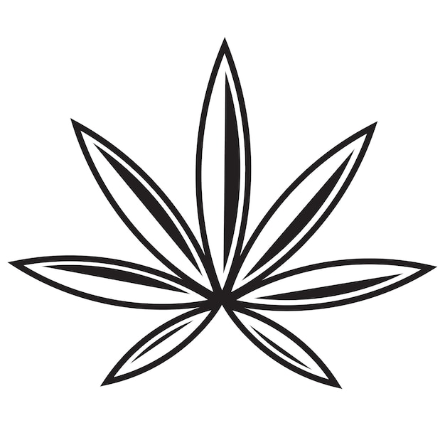 Design de ícone de vetor de folha de cannabis ícone plano médico