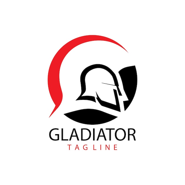 Design de ícone de vetor de modelo de logotipo de capacete espartano de máscara de gladiador