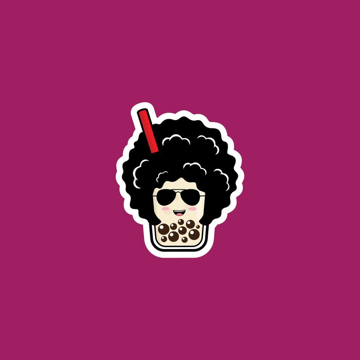 Vetor design de ícone fofo boba crespo