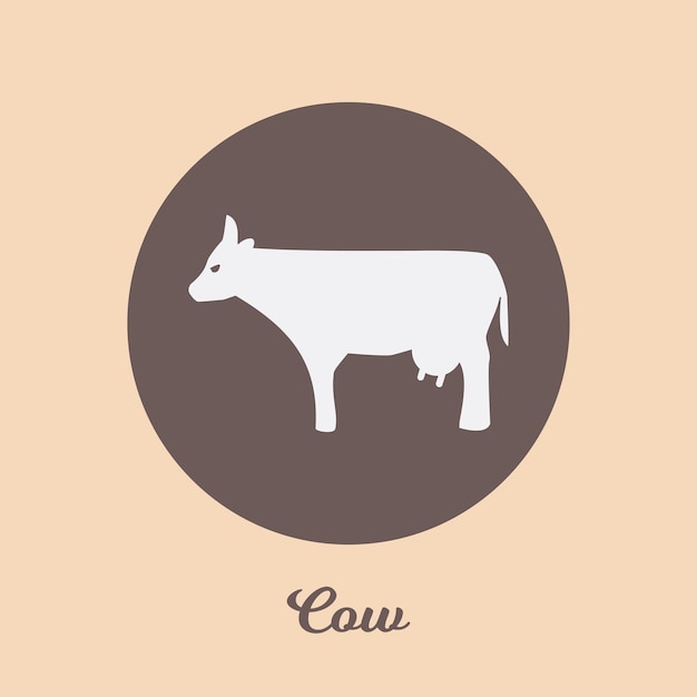Design de ícone plano de vaca, elemento de símbolo de logotipo