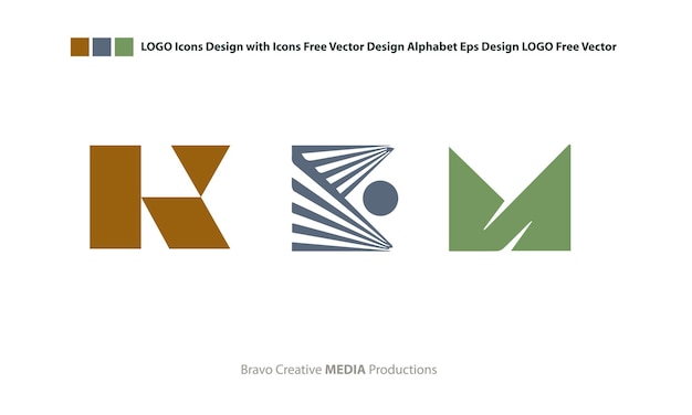 Design de ícones de logotipo com ícones Design de vetores grátis Alfabeto Eps Design Vetor de logotipo grátis