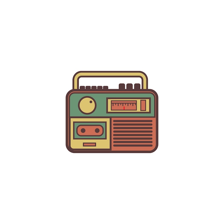 Vetor design de ícones de rádio retro