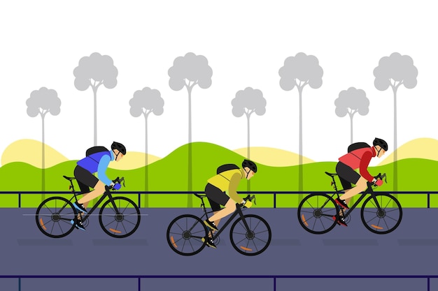 Design de ilustração de corrida de bicicleta