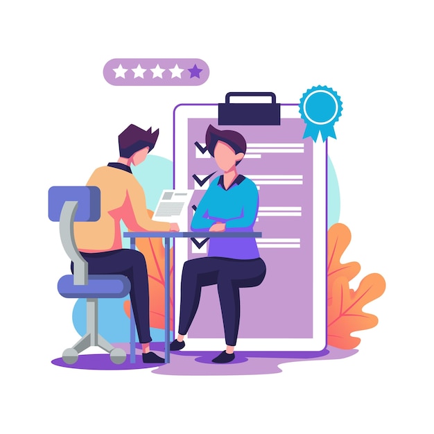 Design de ilustração de estilo simples de agência de recrutamento