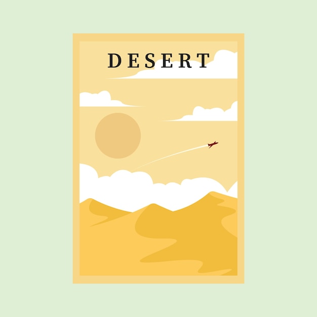 Design de ilustração de fundo minimalista de vetor de pôster do deserto