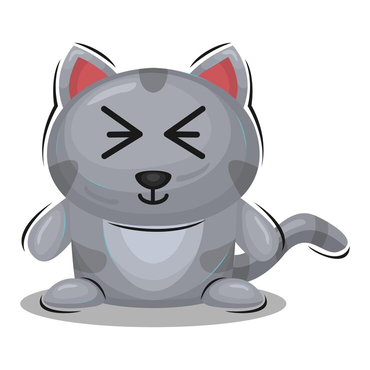 Vetor design de ilustração de gato bonito, adequado para crianças