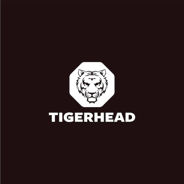 Vetor design de ilustração de ícone de vetor de logotipo de tigre vetor premium