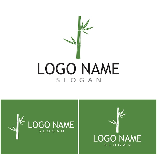 Design de ilustração de ícone de vetor de modelo de logotipo de bambu