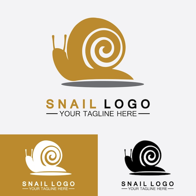 Design de ilustração de ícone de vetor de modelo de logotipo de caracol