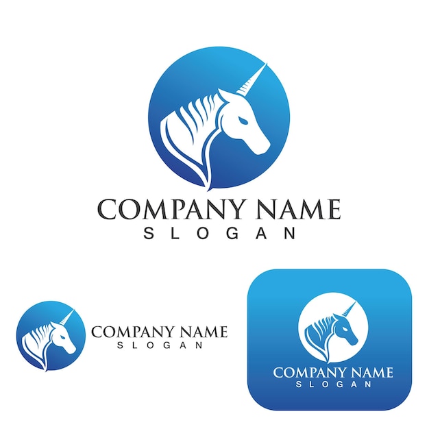 Design de ilustração de ícone de vetor de modelo de logotipo de cavalo