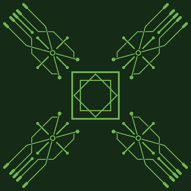 Design de ilustração de ícone de vetor de modelo de logotipo de circuito