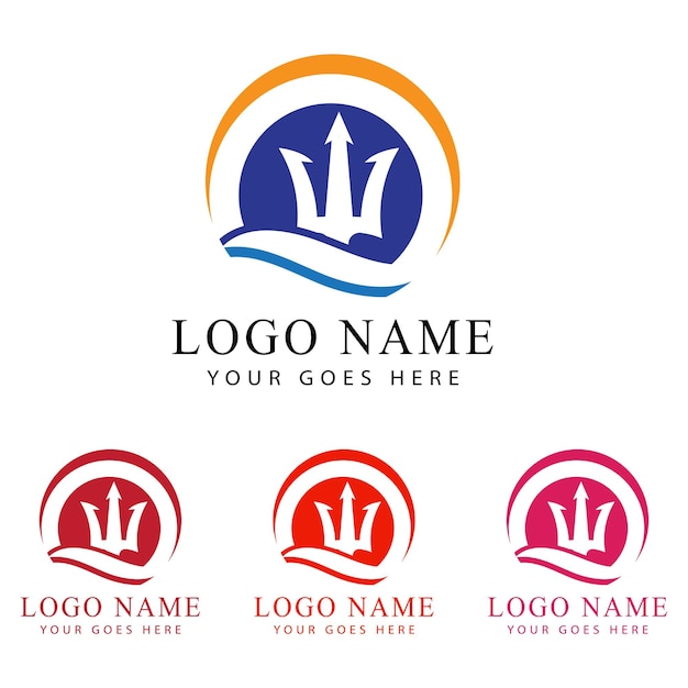 Design de ilustração de ícone de vetor de modelo de logotipo tridente
