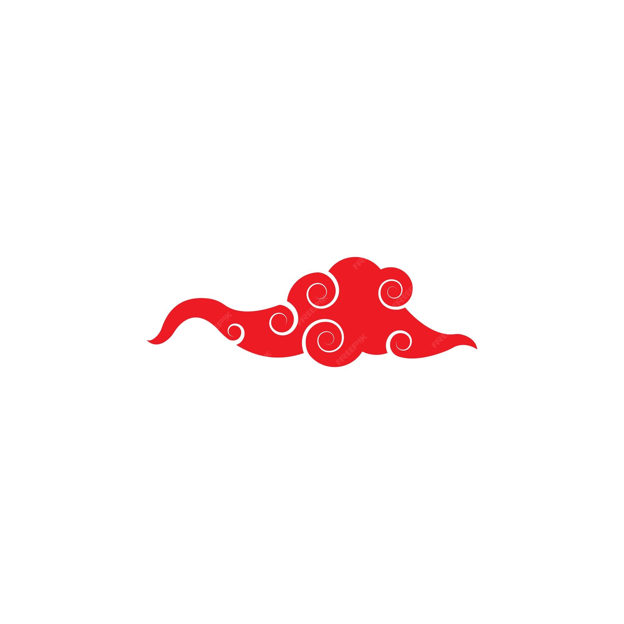 Design de ilustração de ícone de vetor de modelo de nuvem chinesa