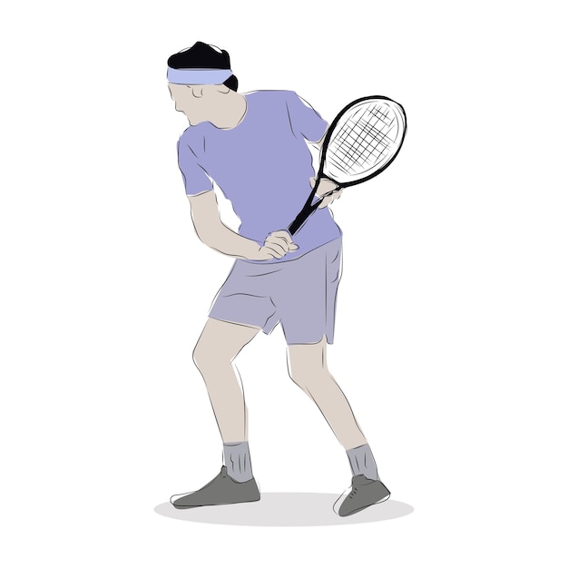 Design de ilustração de jogador de tênis plano