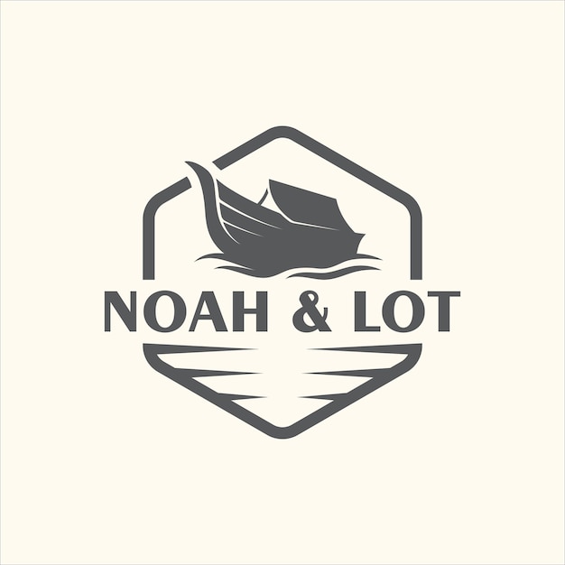 Design de ilustração de logotipo vintage noah ark