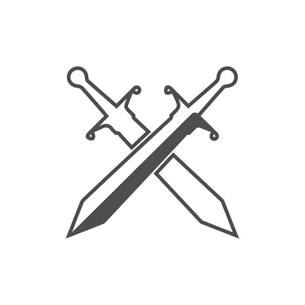 Design de ilustração de modelo de logotipo de vetor de arma de espada