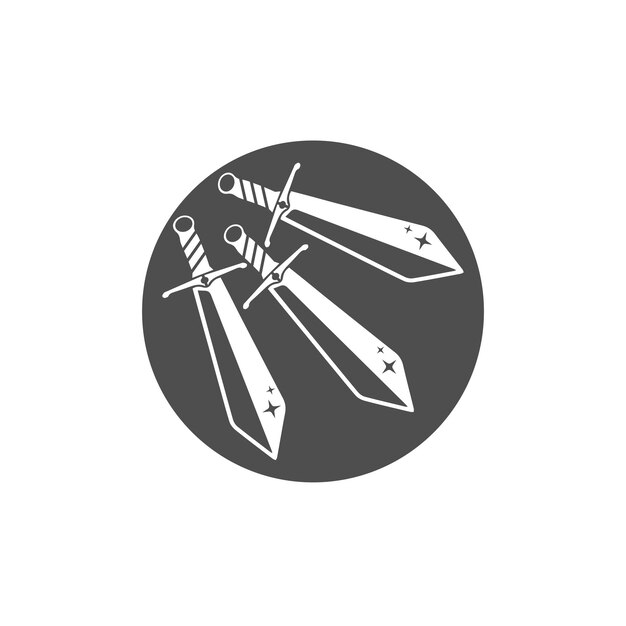 Design de ilustração de modelo de logotipo de vetor de arma de espada
